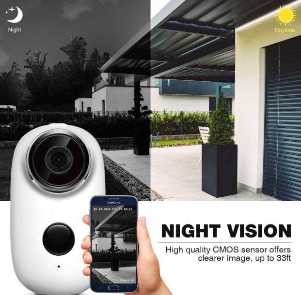 Forrader / Adorbee A3 Battery Powered Outdoor Camera, 1080P HD Wireless Security Camera, PIR Motion Detection, 2-Way Audio, Day & Night, SD Recording - Imported from UK