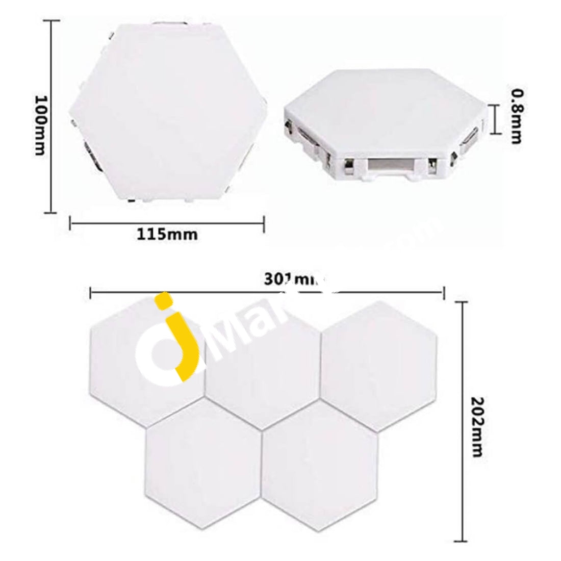 Hexagon Led Wall Lights Touch Control Creative Geometry Panel Warm White With Ac Adapter Eu Plug 10