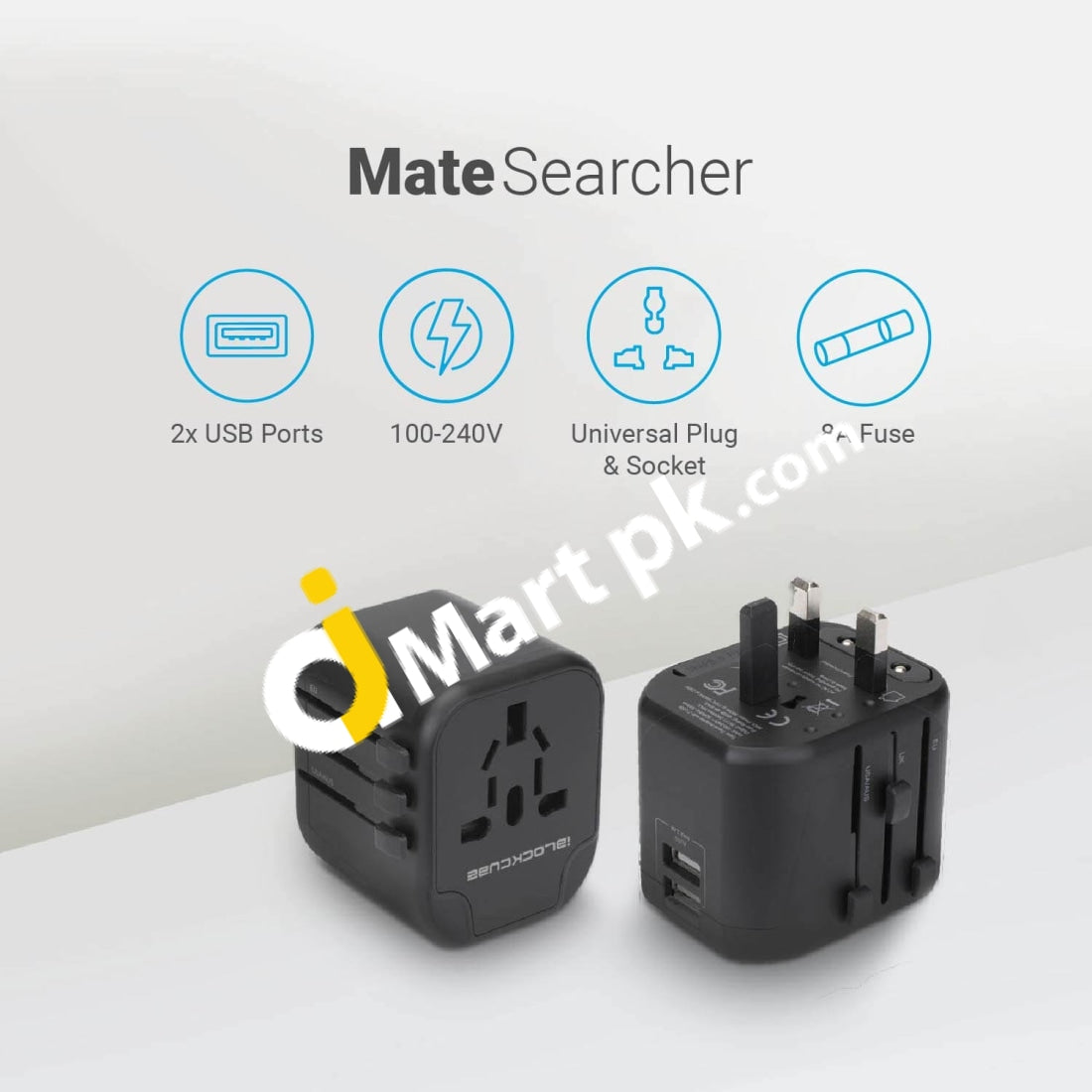 Iblockcube World Travel Power Adapter With 2 Usb Charging Ports For Us / Uk Eu Au Plugs - Imported