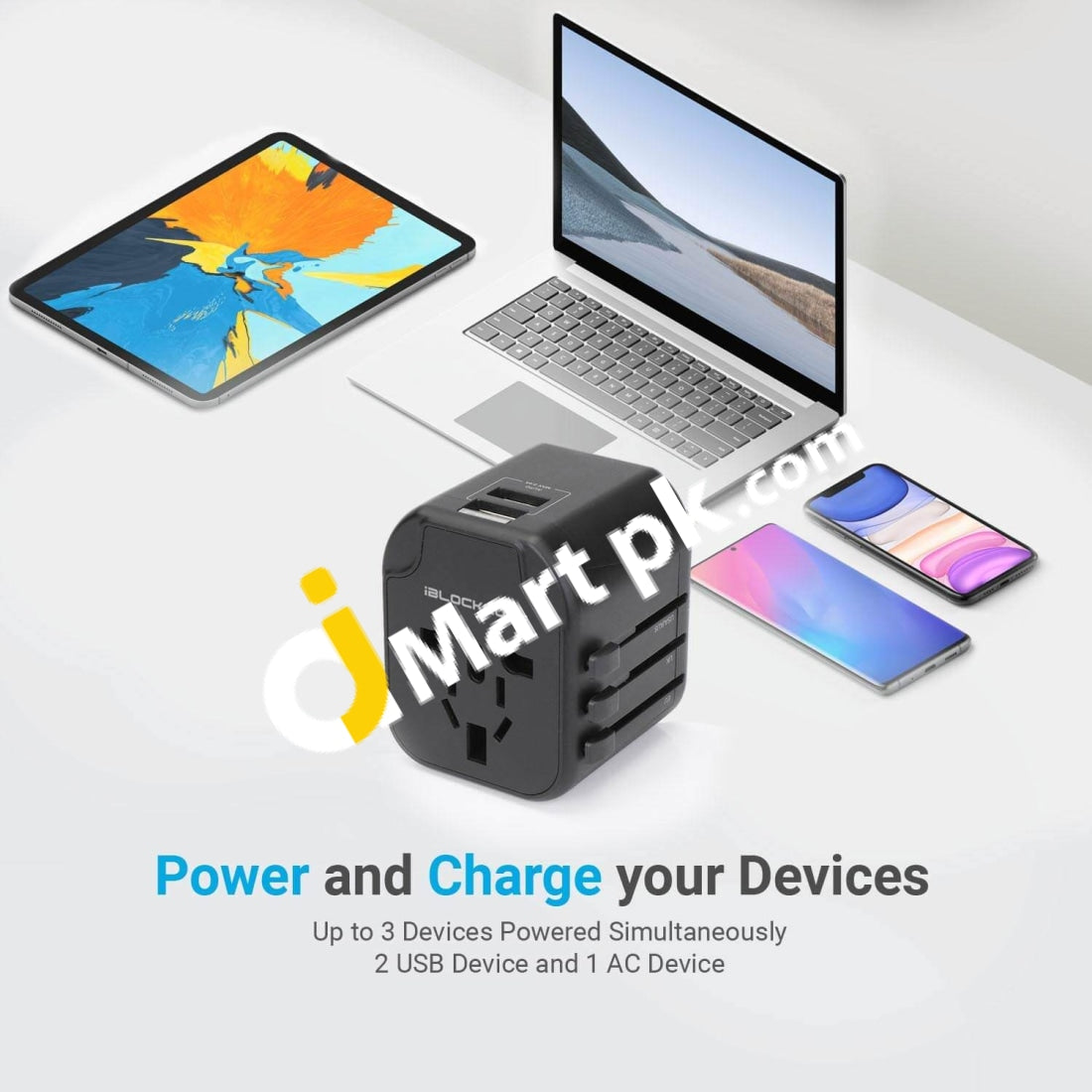 Iblockcube World Travel Power Adapter With 2 Usb Charging Ports For Us / Uk Eu Au Plugs - Imported