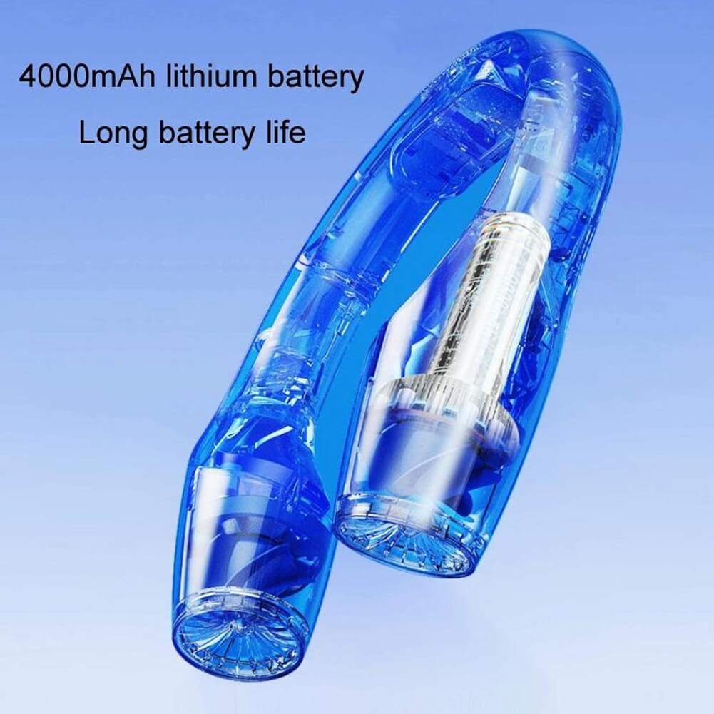 Bladeless Hanging Neck Fan with Digital Display Semiconductor USB Charging Fan with 4000mAh Battery & 3 Wind Speed - Imported from UK