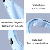 Bladeless Hanging Neck Fan with Digital Display Semiconductor USB Charging Fan with 4000mAh Battery & 3 Wind Speed - Imported from UK