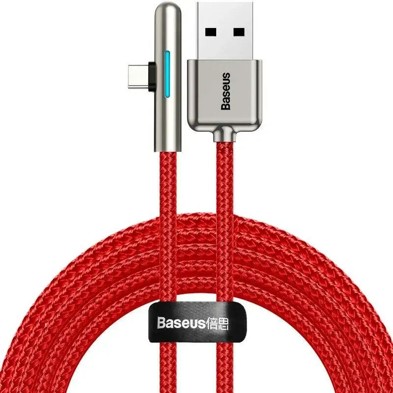 Baseus USB To Type-C 90° Braided Cable for Mobile Game, 1M Braided Cable - Imported from UK