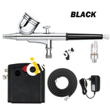 Kkmoon New Professional Gravity Feed Dual Action Airbrush With Air Compressor Kit For Art Painting