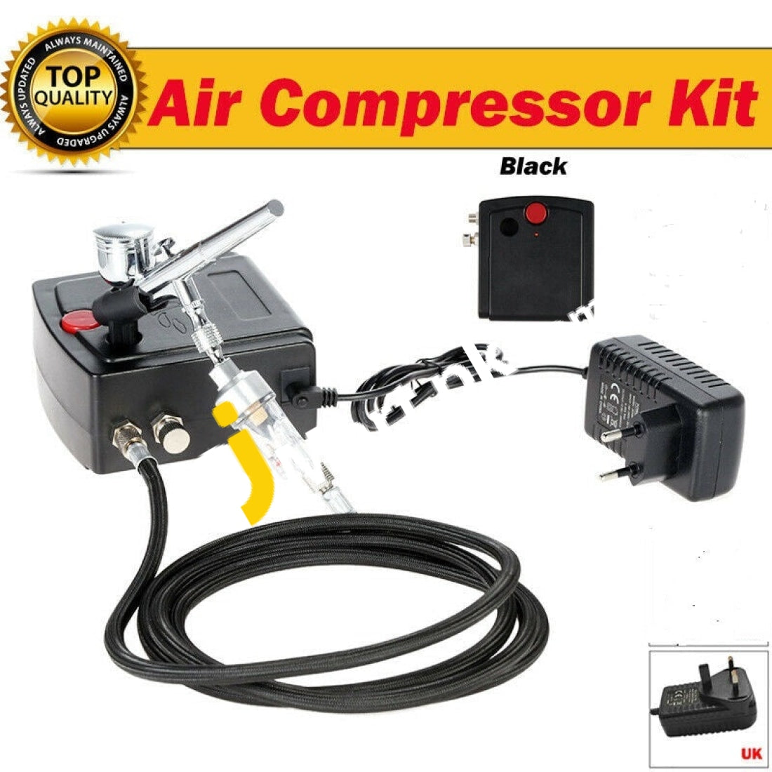 Kkmoon New Professional Gravity Feed Dual Action Airbrush With Air Compressor Kit For Art Painting