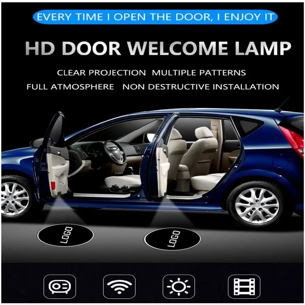 Volkswagen Ghost Shadow Floor LED Light, Car Door Welcome Laser Projector Logo Ghost Shadow Light, Car Styling Accessories, Pack of 2 Pcs - Imported from UK