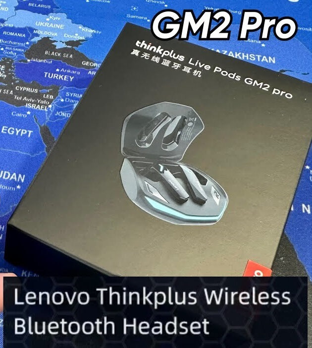 Lenovo thinkplus Live Pods GM2 Pro, Bluetooth 5.3 Tri Band Low Latency Gaming Headset, 360 Stereo Surround Sound, Audio Visual Synchronization with Panorama Sound Effect - Imported from UK