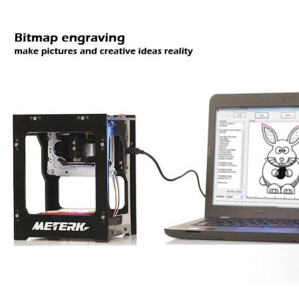 Meterk Laser Engraver Portable USB Wireless BT4.0 Art Craft DIY Mini Engraving Printing for iOS Android Windows PC (Container Product as it is, No Warranty, No Guarantee, No Return, No Exchange) - Imported from UK