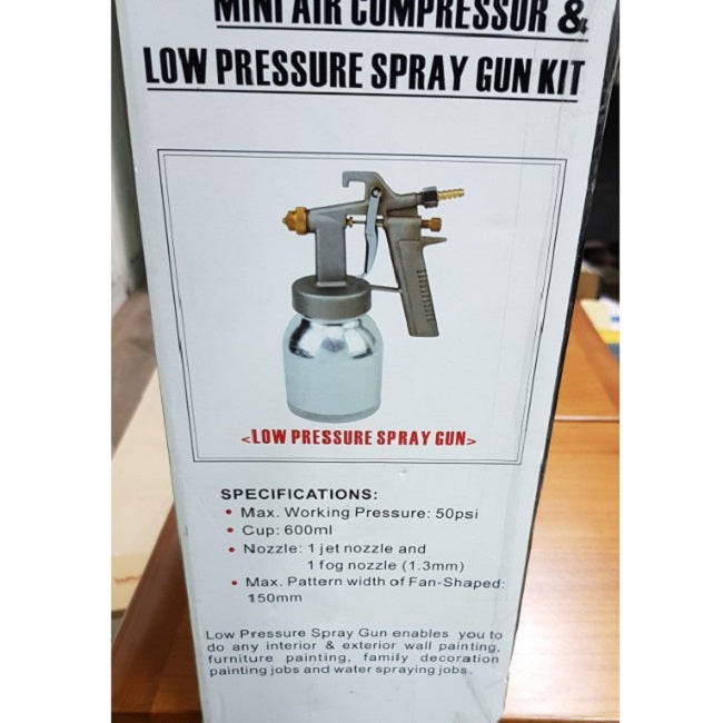 Mini Air Compressor & Low Pressure Spray Gun Kit - Imported from UK