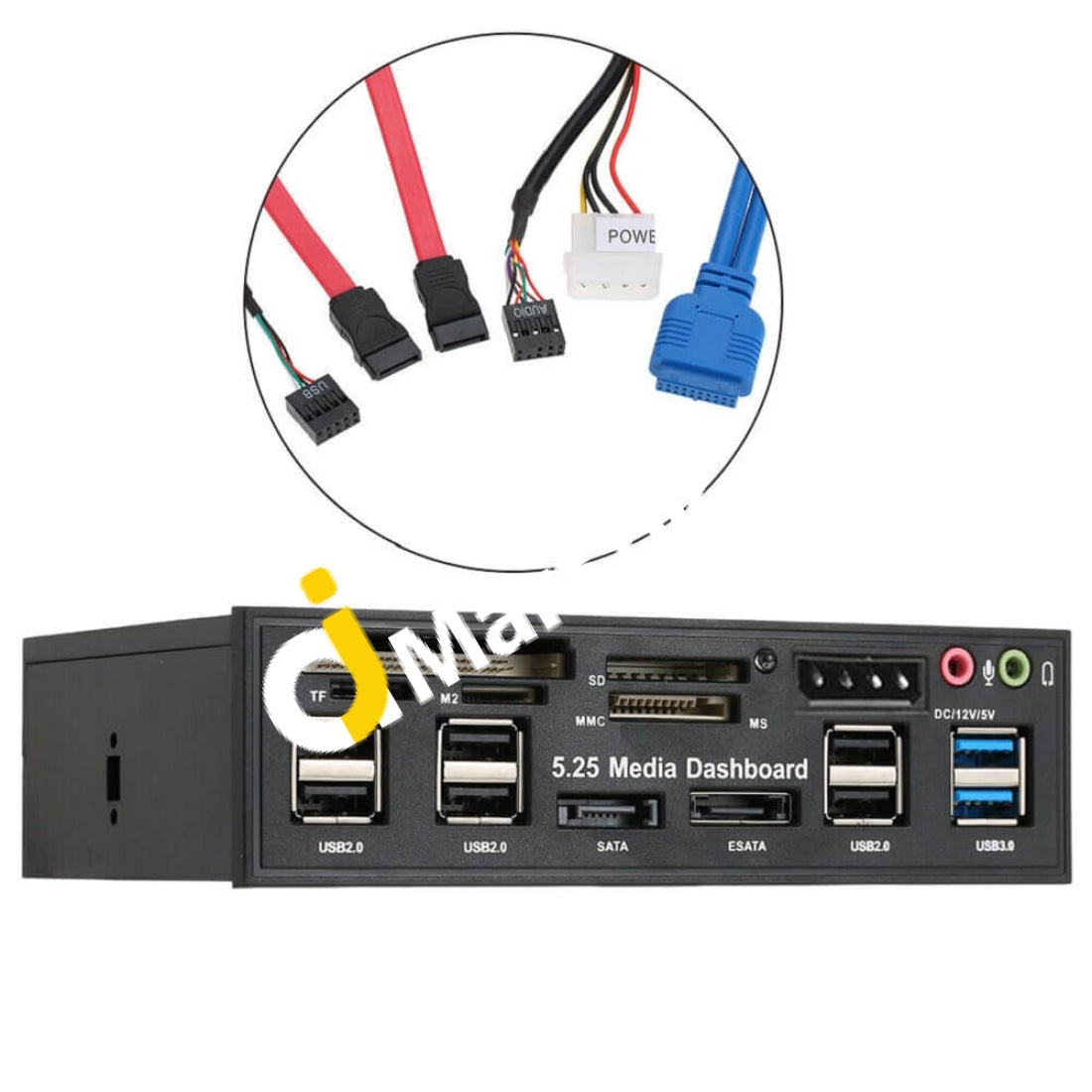 Multifunction Card Reader For Media Dashboard 5.25 Front Panel Usb 2.0 3.0 20Pin E-Sata Sata -