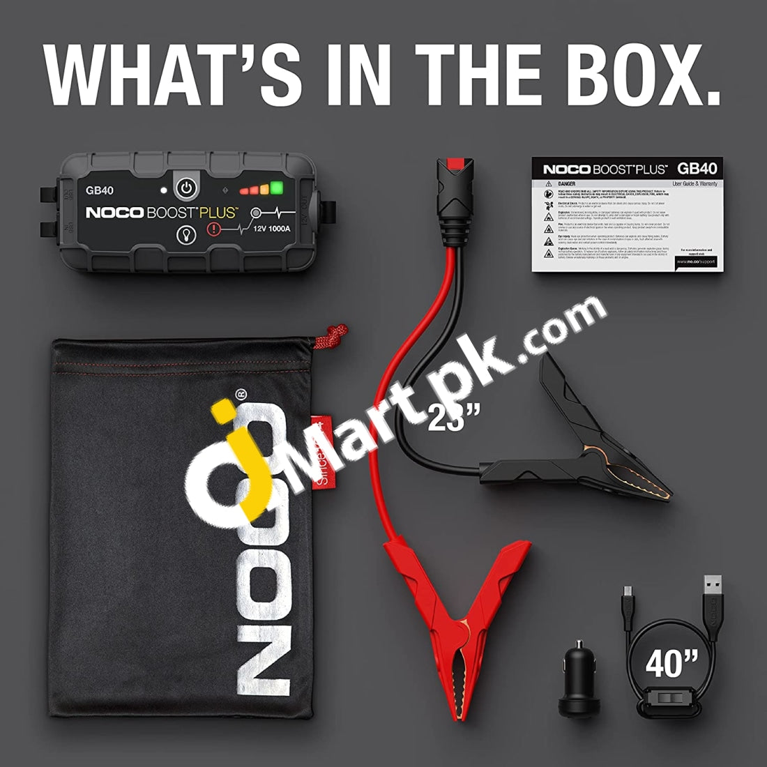 Noco Genius Boost Plus Gb40 1000 Amp 12-Volt Ultra Safe Lithium Jump Starter Power Pack With Jumper