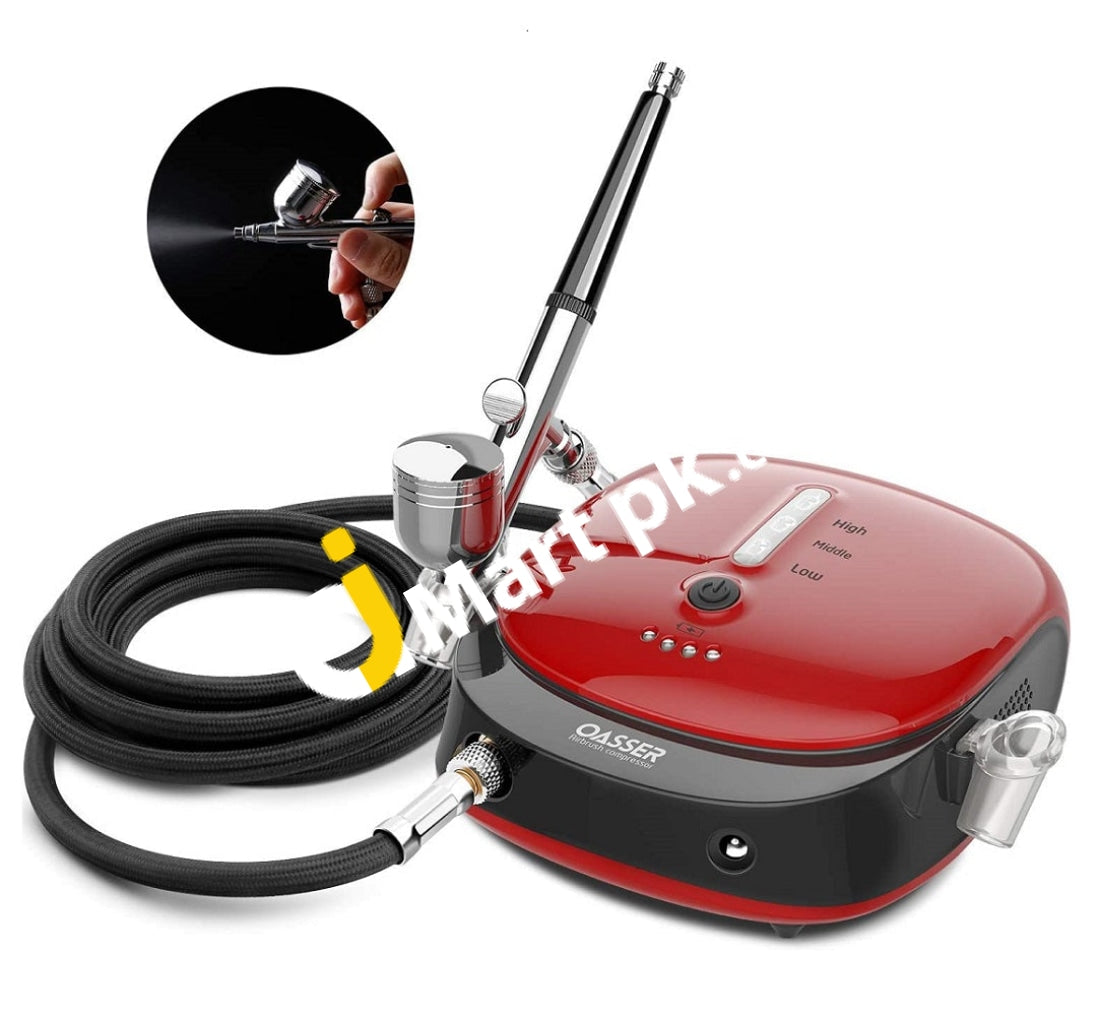 Oasser Ak1 Mini Airbrush Kit With Compressor Dual Action 1000Mah Rechargeable Lithium Battery Gun