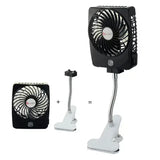 e-Joy Rechargeable Clip Fan with Metal Goose Neck, Portable Mini Y-Fan - Imported from UK