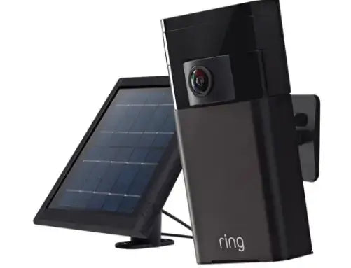 Ring Stick Up Cam with Ring Solar Panel Combo, Outdoor Security Camera with 2-Way Audio - Imported from UK