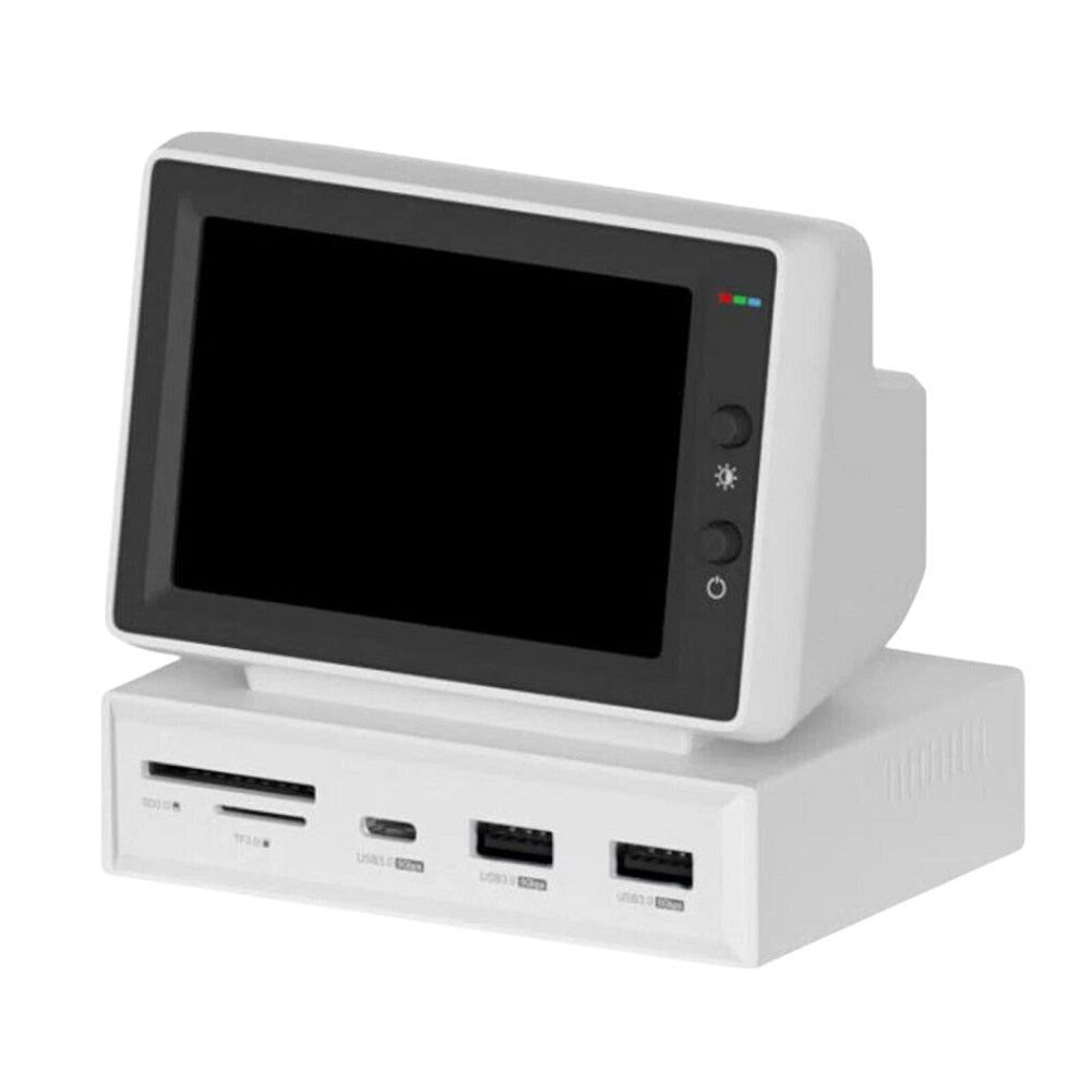HAGIBIS Mini PC Monitor 8-in-1 USB-C Docking Station with 3.5" IPS Screen, USB 3.0 & HDMI - Imported from UK