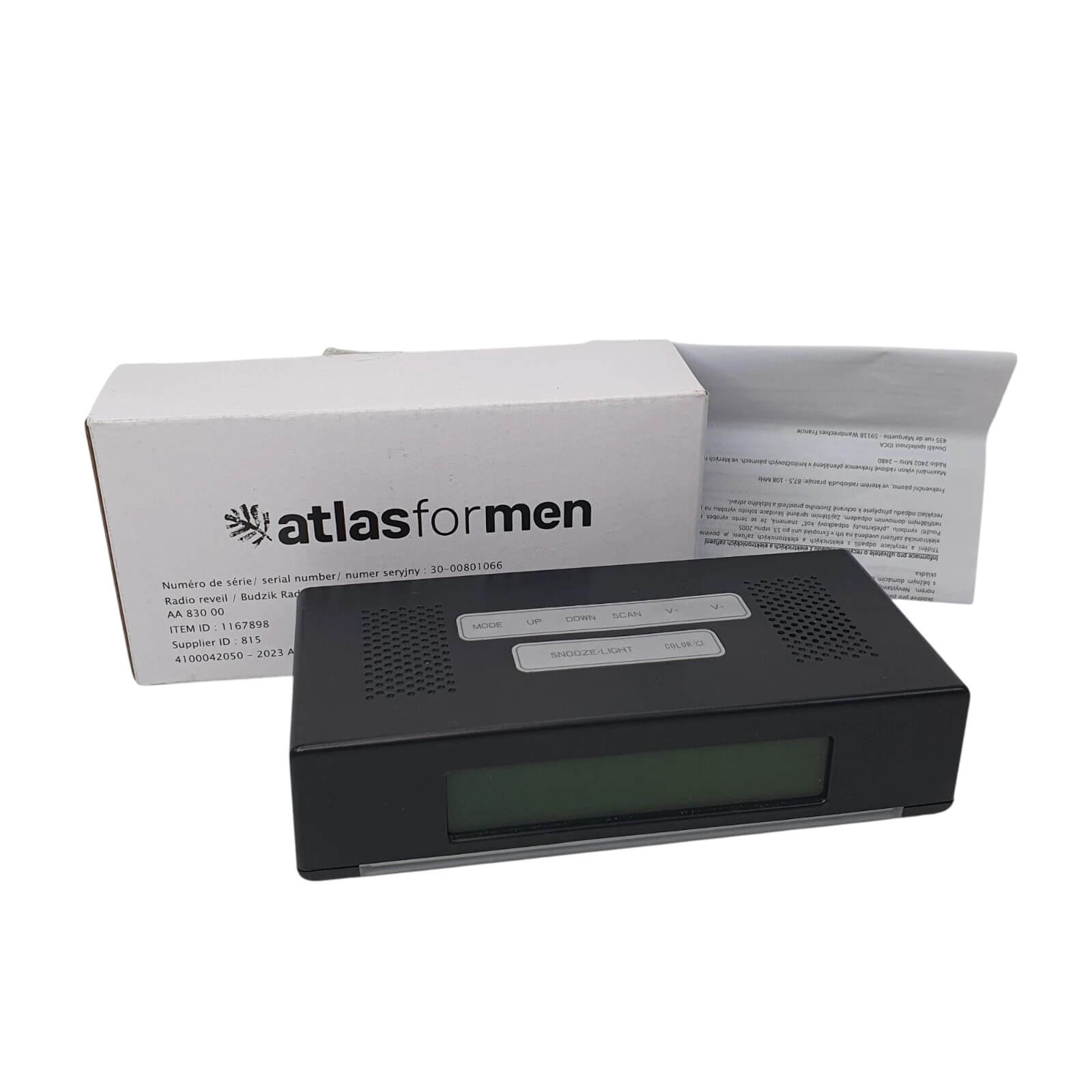 Atlasformen Battery Powered Illuminated Radio Alarm Clock with LED Screen - Imported from UK