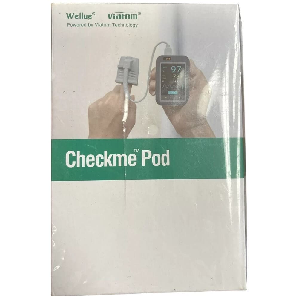 Wellue Checkme™ Pod Wireless Pulse Oximeter with Thermometer, Continuous Monitoring of SpO2 & Body Temperature, Rotatable Touchscreen, APP for Android & iOS - Imported from UK