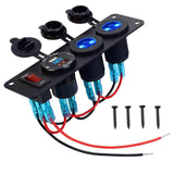 WUPP Car Circuit Breaker, Car Switch Panel with Digital Voltmeter, Dual USB Car Charger Adapter & Cigarette Lighter Socket (Container Product Without Box) - Imported from UK