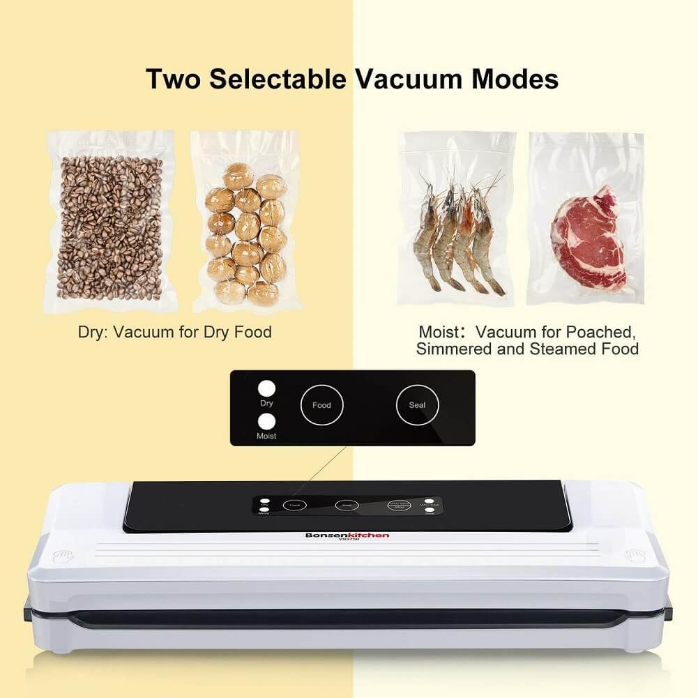 Bonsenkitchen Vacuum Sealer Food Sealing Machine with Dry/Moist Function - Imported from UK