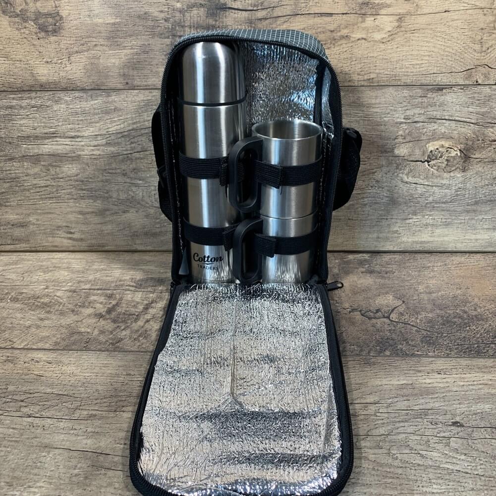 Cotton Traders Thermos with 2 Cups & Thermal Carry Bag - Imported from UK