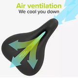 Velmia Bike Seat/Saddle with Memory Foam & Ergonomic 3-Zone Concept for Trekking Bike, Mountain Bike & City Bikes, Comfortable Waterproof Bike Saddle for Men & Women - Imported from UK