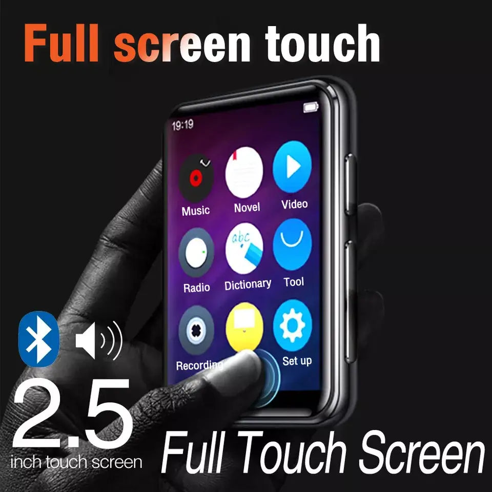 CHENFEC Bluetooth 5.0 MP3/MP4 Player, 32GB HiFi Lossless Music Player with 2.5" Full Touch Screen, FM Radio, Recorder, Speaker - Imported from UK