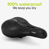 Velmia Bike Seat/Saddle with Memory Foam & Ergonomic 3-Zone Concept for Trekking Bike, Mountain Bike & City Bikes, Comfortable Waterproof Bike Saddle for Men & Women - Imported from UK