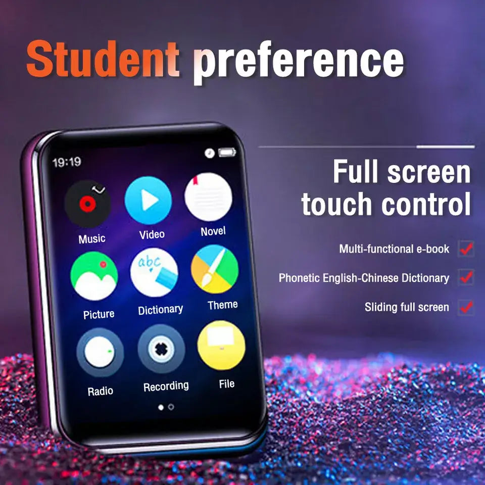 CHENFEC Bluetooth 5.0 MP3/MP4 Player, 32GB HiFi Lossless Music Player with 2.5" Full Touch Screen, FM Radio, Recorder, Speaker - Imported from UK