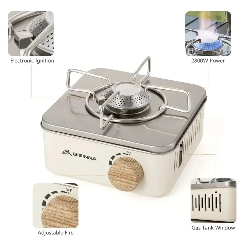 BISINNA 2800W Camping Gas Stove, High Firepower Single Burner Gas Stove for Outdoor Hiking Camping Backpacking Picnic - Imported from UK