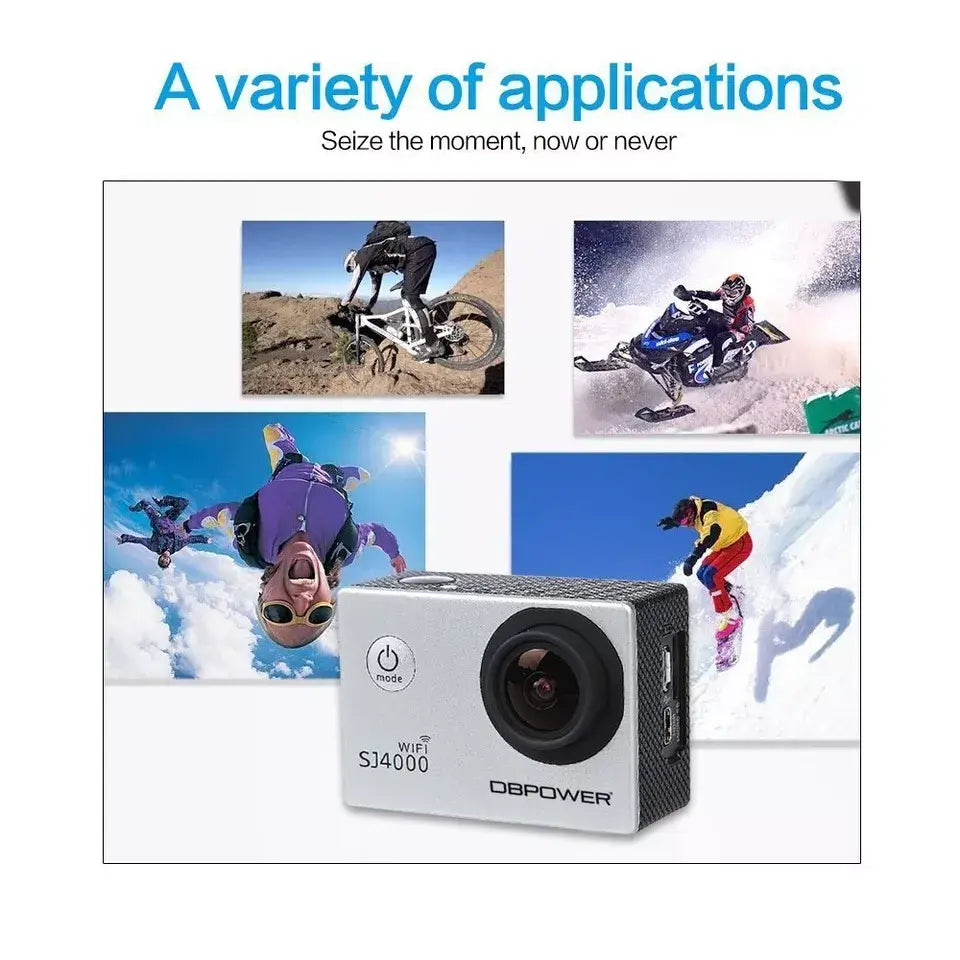 DBPOWER SJ4000 WiFi Waterproof Action Camera, 12MP 1080P Video Sport Camera Kit - Imported from UK