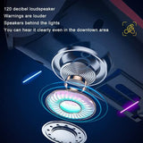 Solar + USB Charging Bike Headlight with Horn, High Brightness Waterproof LED Bicycle Light with 3 Lighting Modes - (Container Product Without Box) - Imported from UK