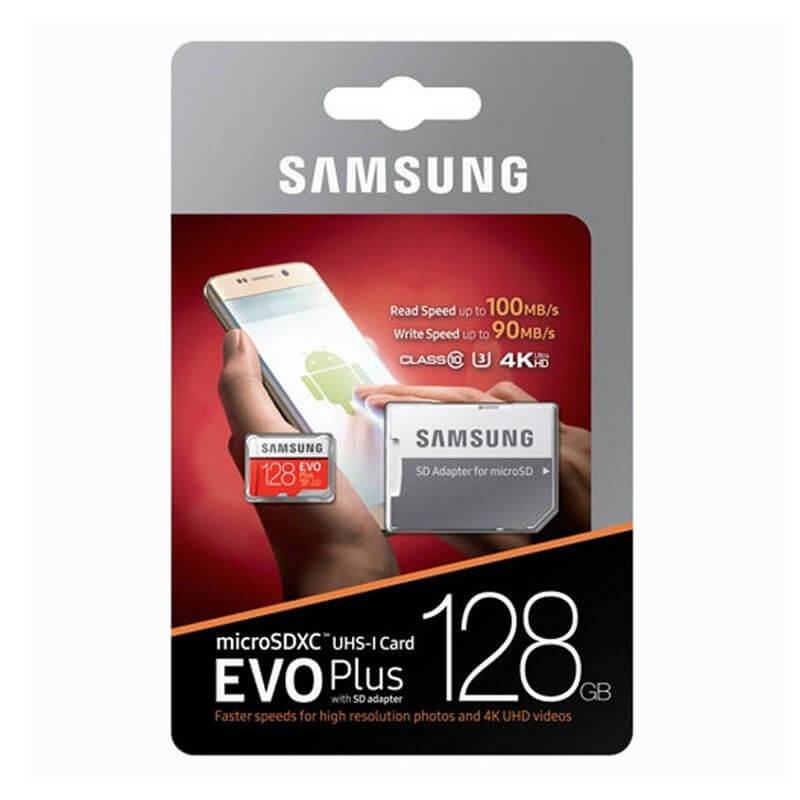 Samsung EVO Plus Class 10 128GB microSDXC UHS-I U3 Full HD & 4K UHD Memory Card with SD Adapter - Imported from UK