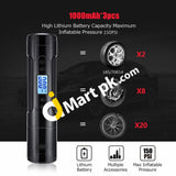 Shingever Tire Inflator 150Psi Portable Air Compressor With Lcd Display Emergency Led Light