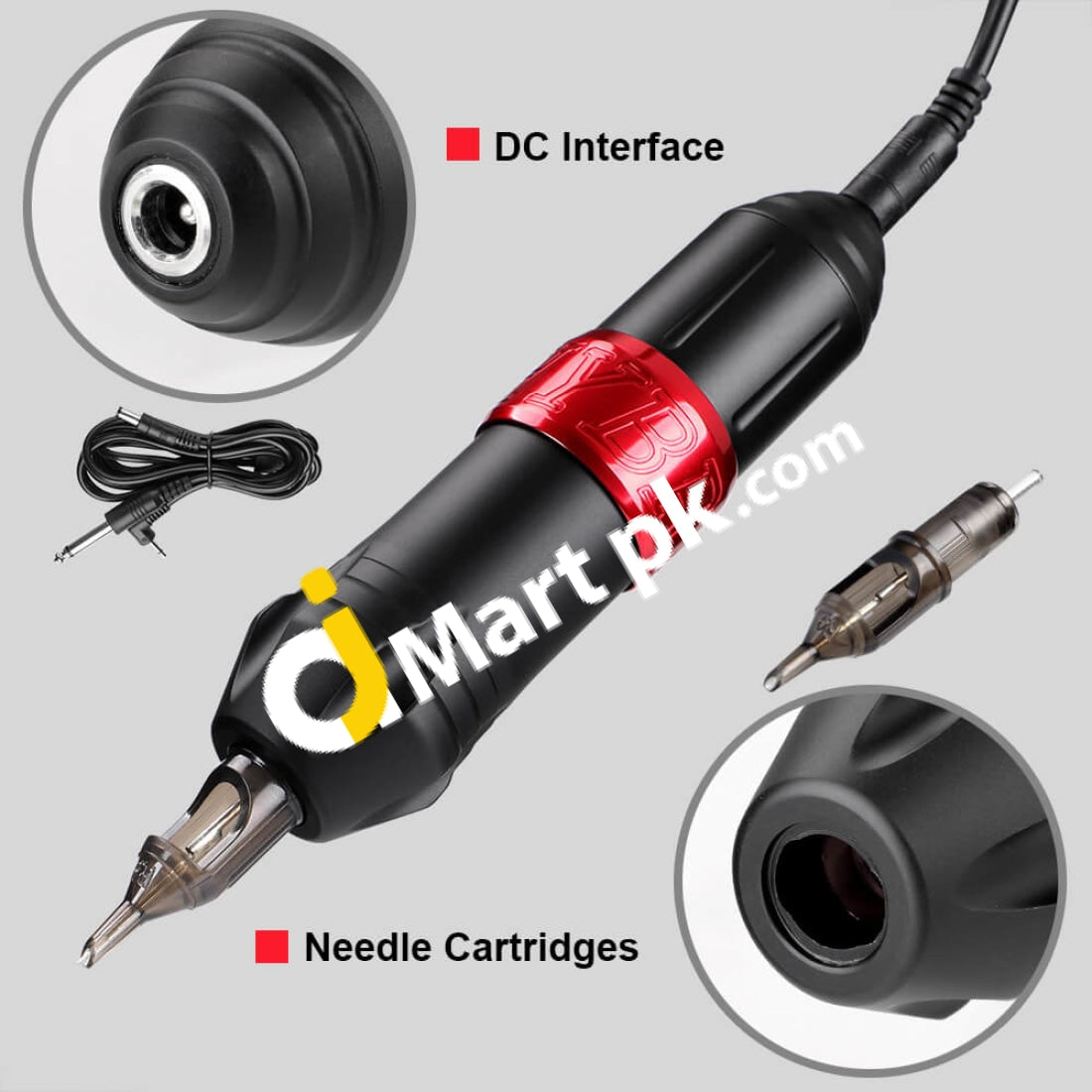 Solong Rotary Tattoo Machine Kit Hybrid Pen 20 Cartridges 8 Inks Professional Digital Power Supply -