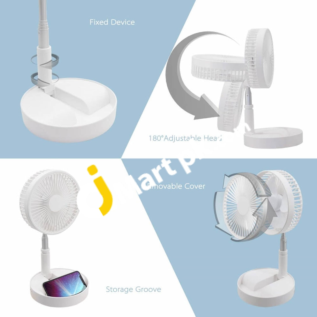 Table / Desk Fan Rechargeable Standing 6 Usb Foldable Deformation Cooling - Imported From Uk