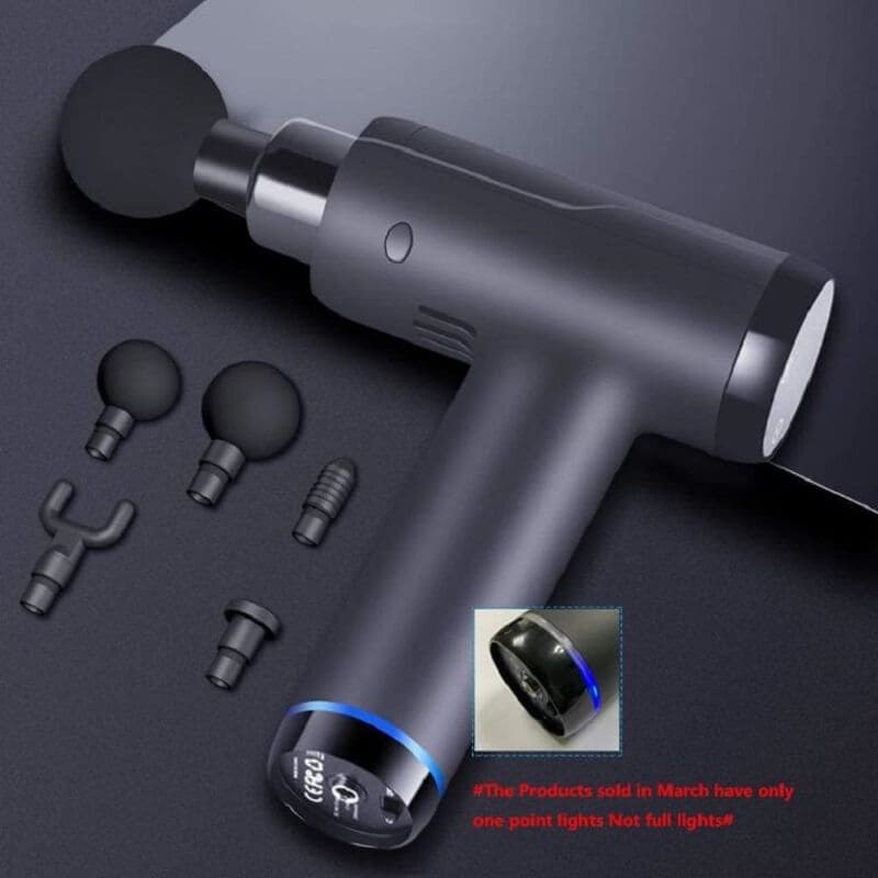 Tamda Massage Gun, Powerful Cordless Percussion Handheld Portable Deep Tissue Muscle Massager with 6 Massage Heads, 20 Speeds, LCD Touch Screen, Featuring Quiet Glide Technology - Imported from UK