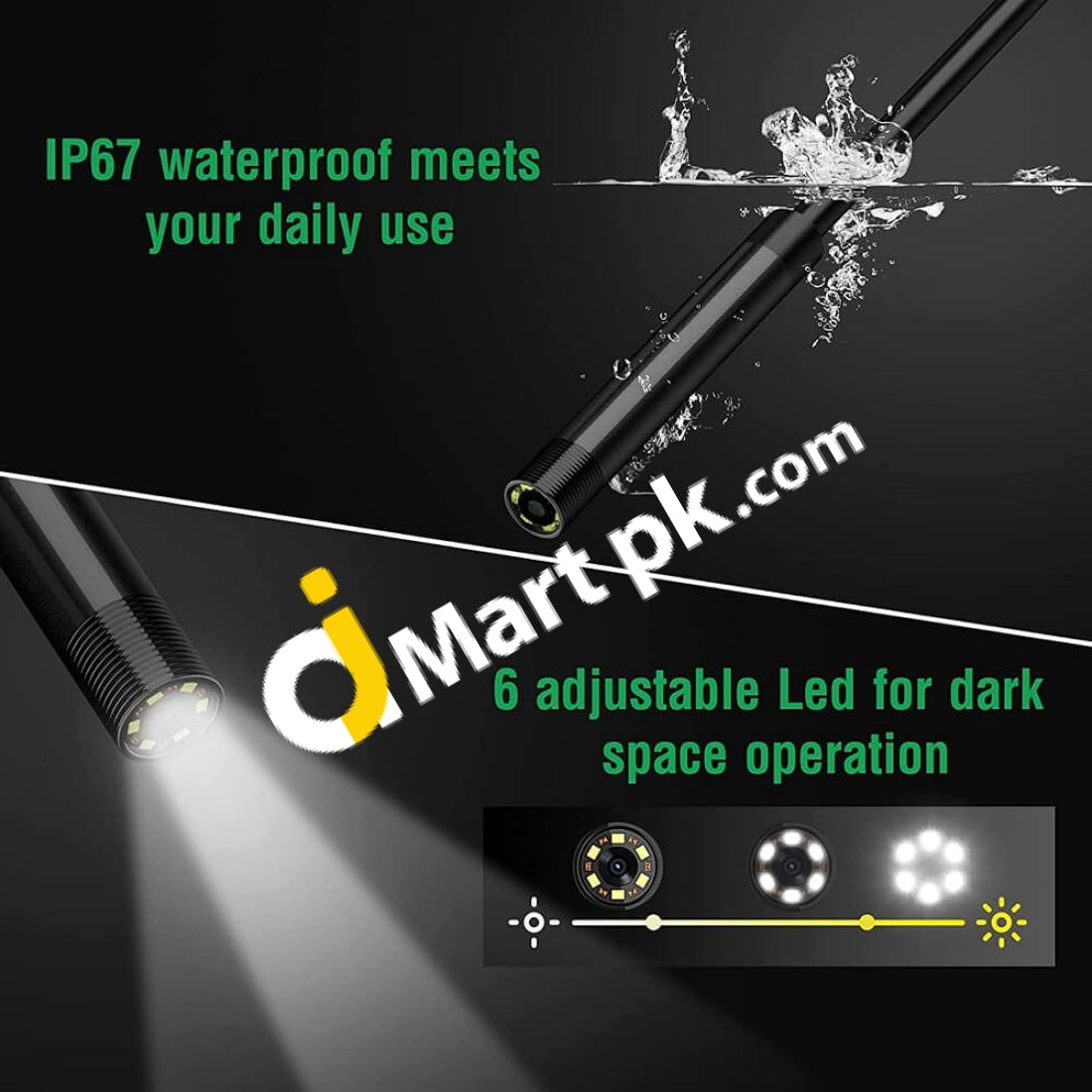Endoscope Camera Uofun Industrial Borescope 4.5 1080P Hd Ips Screen Ip67 Waterproof With 6 Led