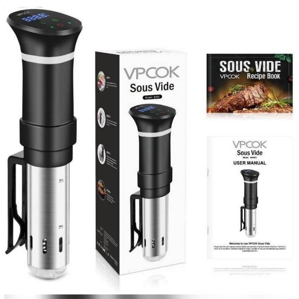VPCOK Sous Vide Cooker, 1000W Immersion Circulator Sous Vide Machine, Accurate Temperature & Time Control Slow Cooker, Cookbook Included - Imported from UK