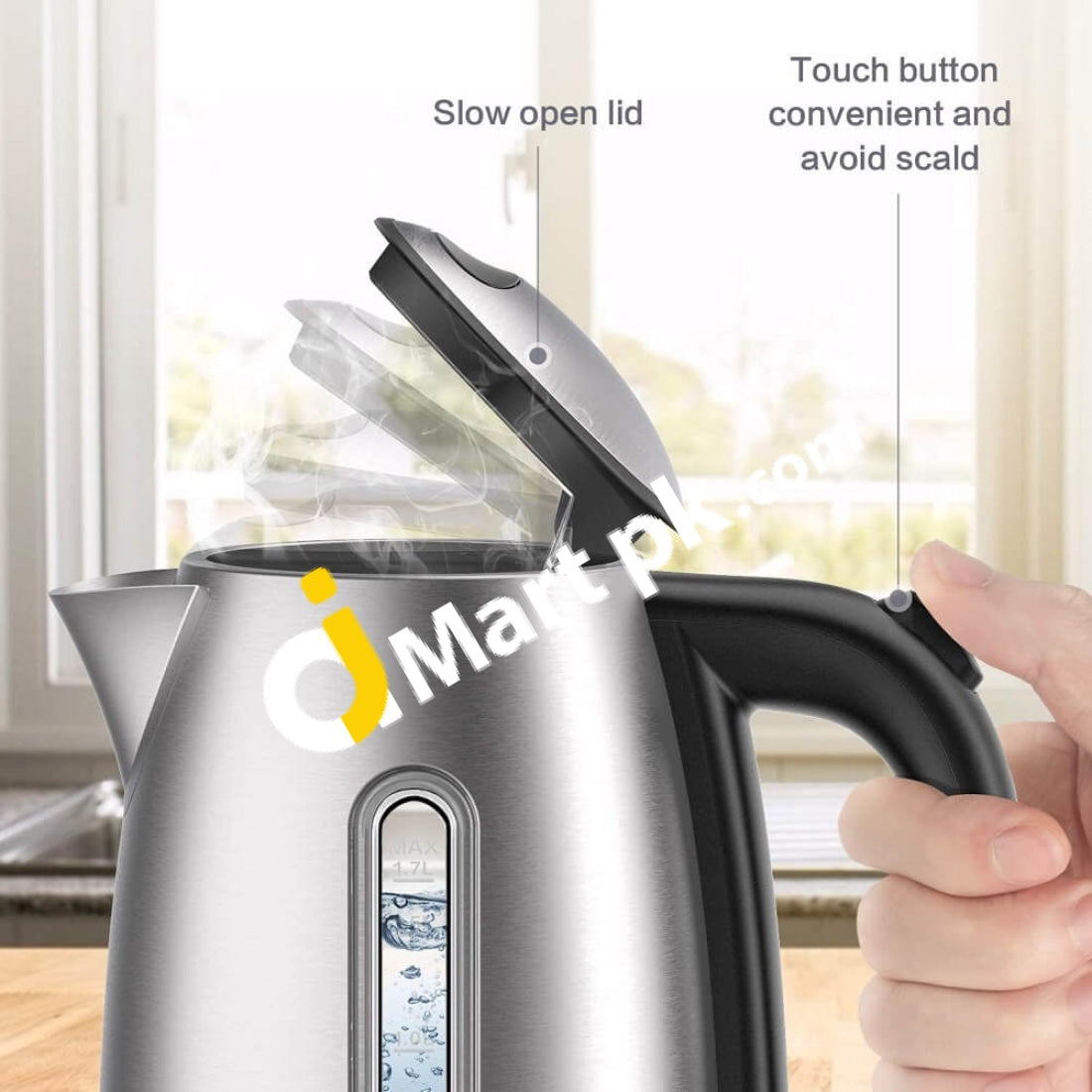 Electric Kettle Weekett 2200W 1.7L Stainless Steel (Non Wi-Fi) With 4 Temperature Control Keep Warm