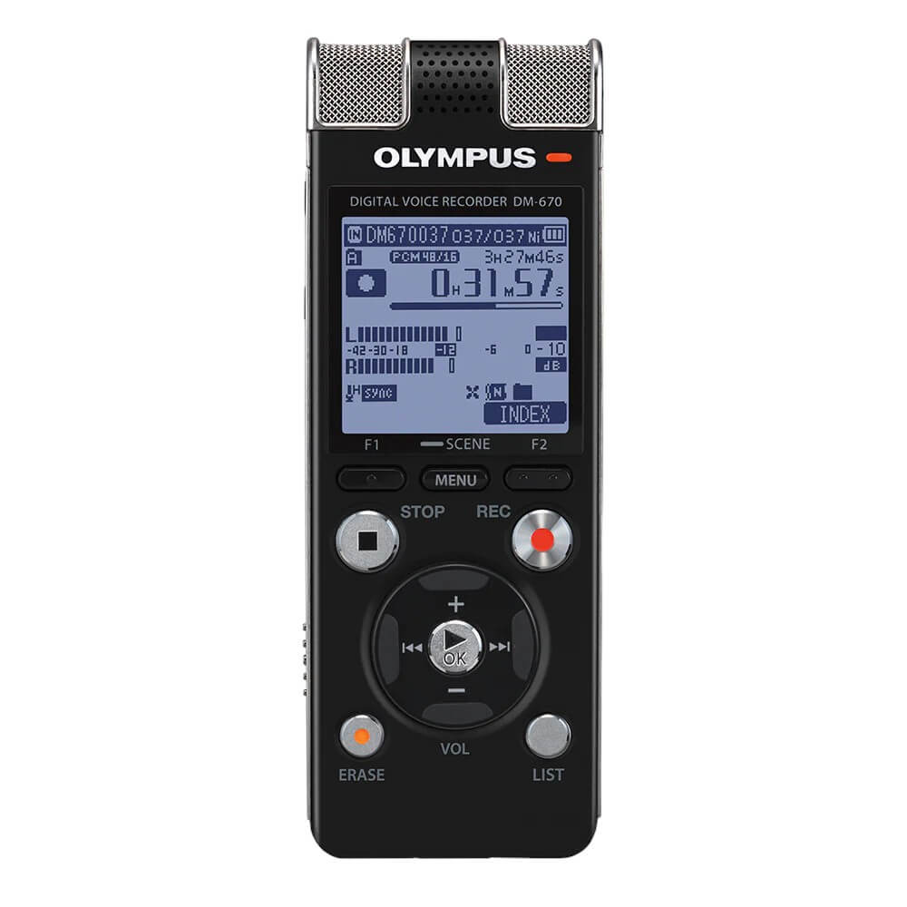 Olympus DM-670 Digital Voice Recorder 8GB Built-in & USB MiroSD Slot Audio Recorder (Container Amazon Product Without Box) - Imported from UK