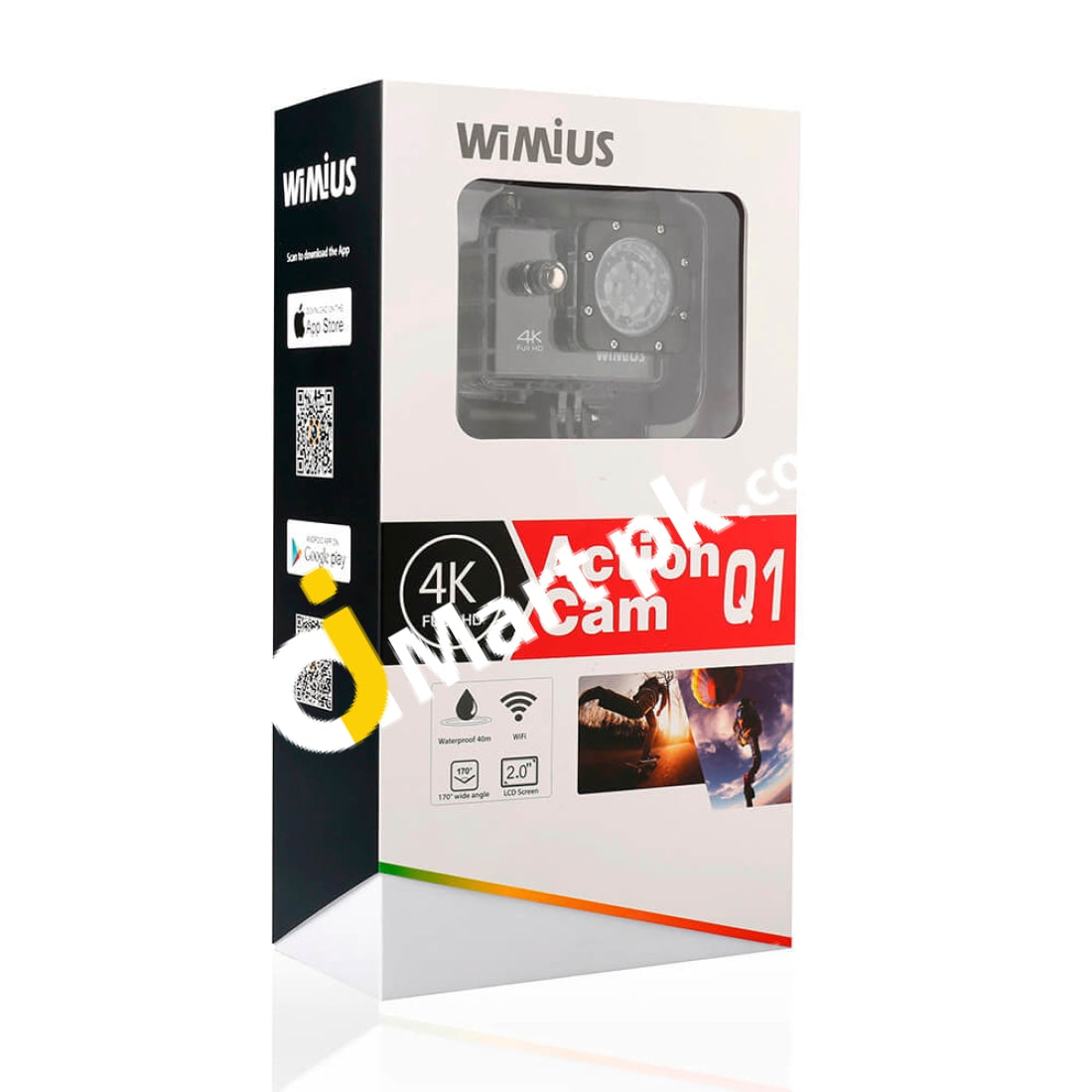 Action Camera Wimius 4K Wi-Fi 16Mp Underwater Sports Rechargeable Camcorder With 2 Lcd Screen 170°