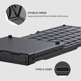 ProtoArc XK01 Foldable Wireless Bluetooth Keyboard with Numeric Keypad, Full-Size Travel Keyboards for iPad Tablet Smartphone Laptop PC Windows iOS Android, Sync Up to 3 Devices - Imported from UK
