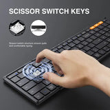 ProtoArc XK01 Foldable Wireless Bluetooth Keyboard with Numeric Keypad, Full-Size Travel Keyboards for iPad Tablet Smartphone Laptop PC Windows iOS Android, Sync Up to 3 Devices - Imported from UK