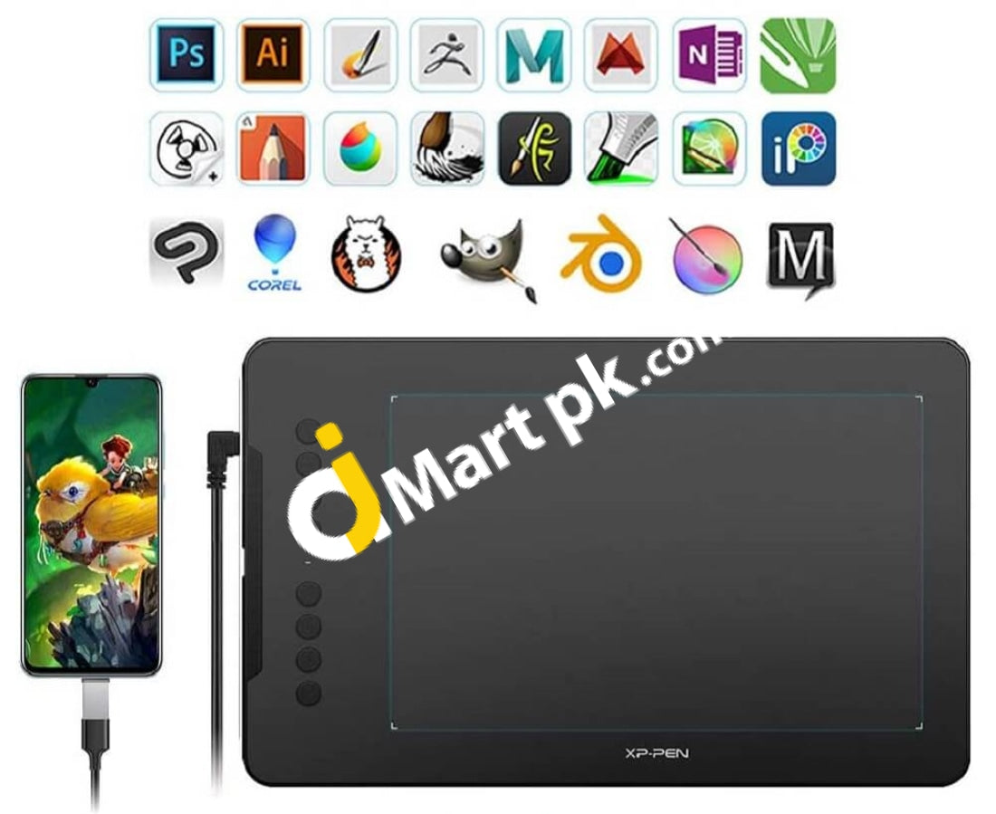 Graphics Drawing Tablet Xp-Pen Deco 01 V2 10X6.25 With Battery-Free Stylus 8 Shortcut Keys 8192