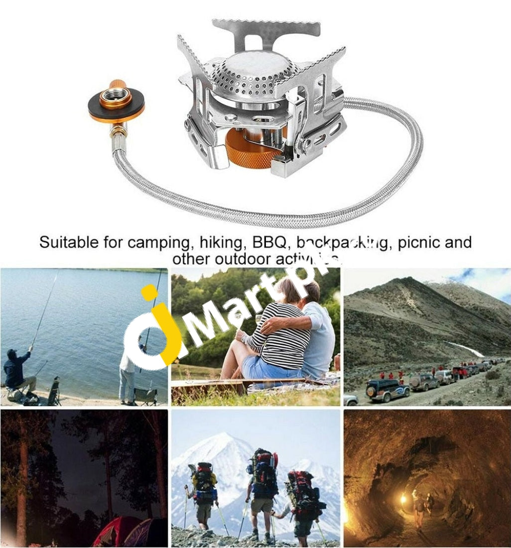 Yofeil Portable Camping Gas Stove Stainless Steel Folding Burners Picnic Mountaineering Cooking