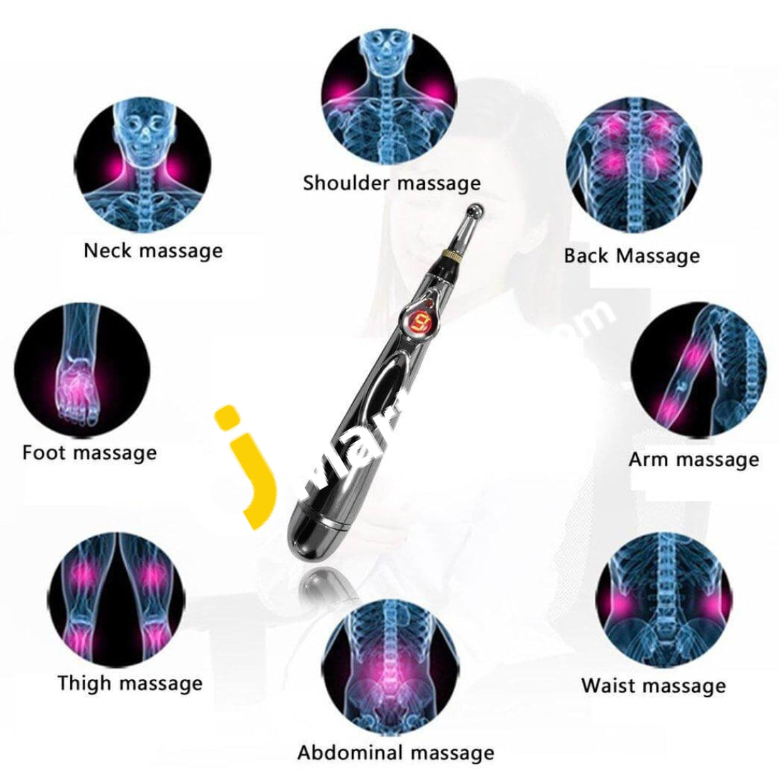 Electric Acupuncture Point Massage Pen Pain Relief Therapy Electronic Meridian Energy Body Head Neck