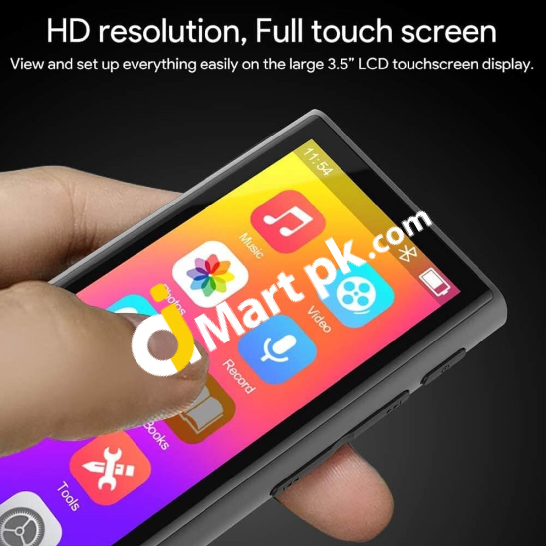 Mp3 Music Player Akamate Bluetooth 5.0 3.5 Full Touchscreen 8Gb With 1080P Hd Video One Click