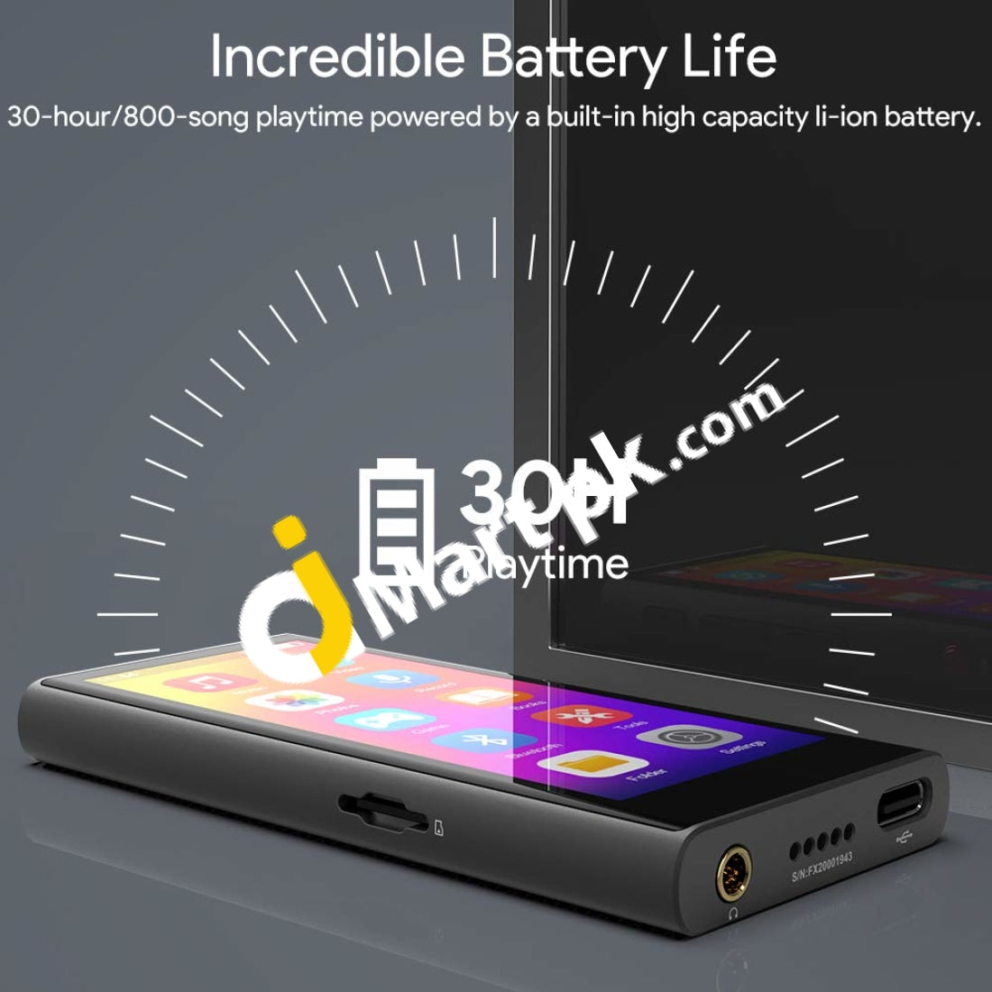 Akamate Mp3 Player Music With Bluetooth 5.0 3.5 Full Touchscreen 8Gb 1080P Hd Video One Click