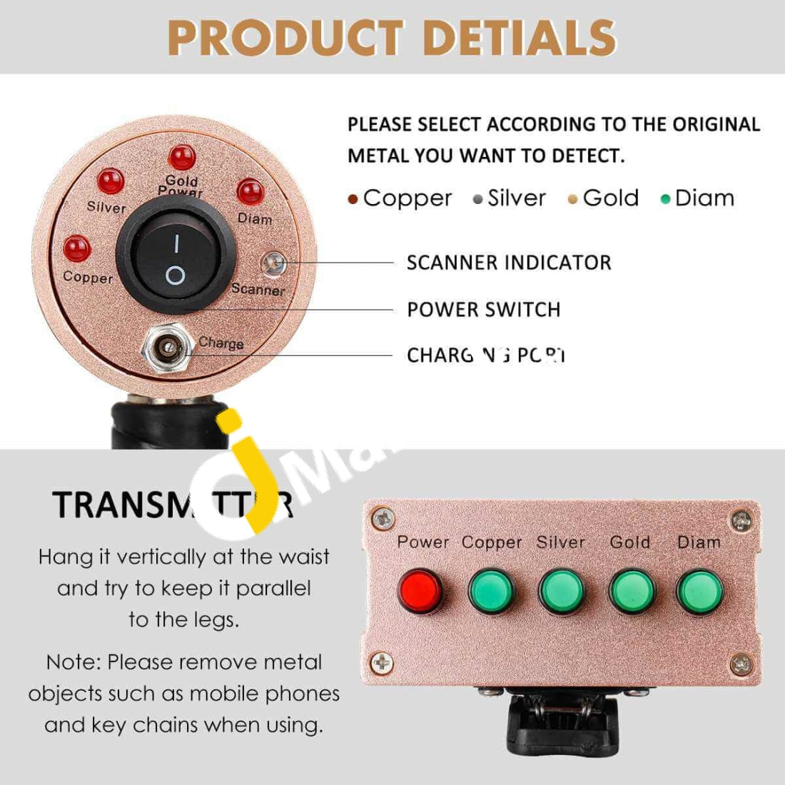 Aks 3D 1200M Long Range Underground Scanner 25M Detecting Depth Portable Gold / Metal Detector -