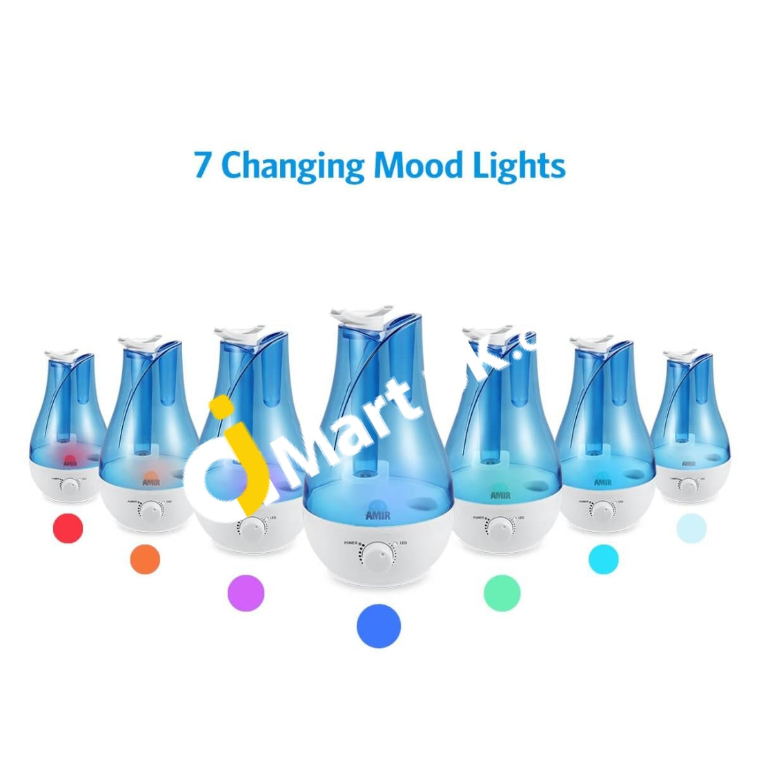 Amir 2.8L Ultrasonic Cool-Mist Humidifier Aroma Oil Diffuser With Color Changing Led Lights -